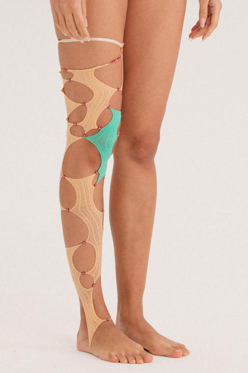 RUI Colorblock Multi-Piece Single Leg Cover RSS22SF05 Cheese Light Yellow w/Seafoam Emerald Combo